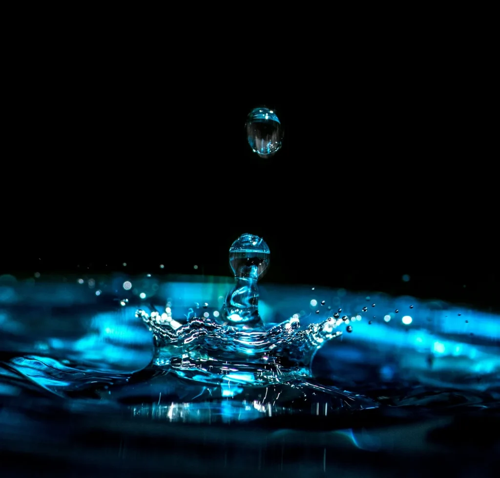 A close up of a water drop
