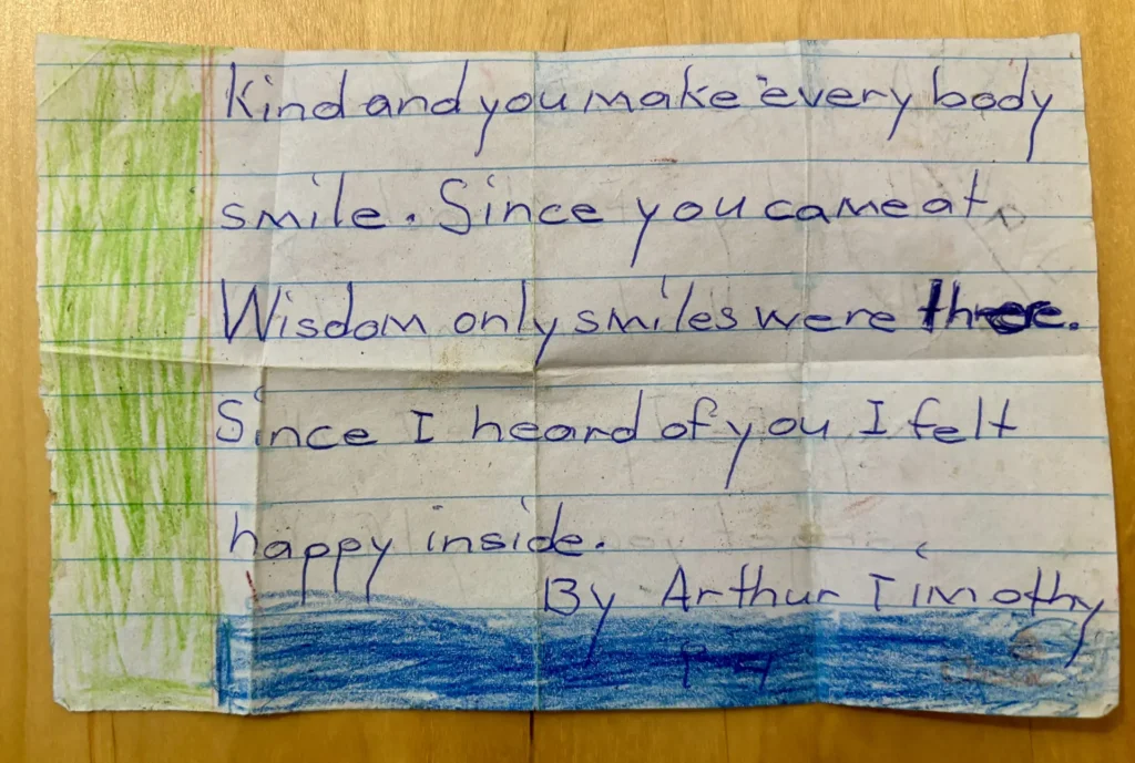 A handwritten letter